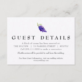 ブドウのつる植物ワイン結婚の詳細カード エンクロージャーカード