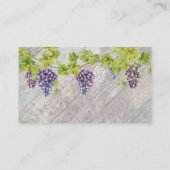 ブドウのつる植物 |ワイナリー |木素朴材 名刺 (裏面)