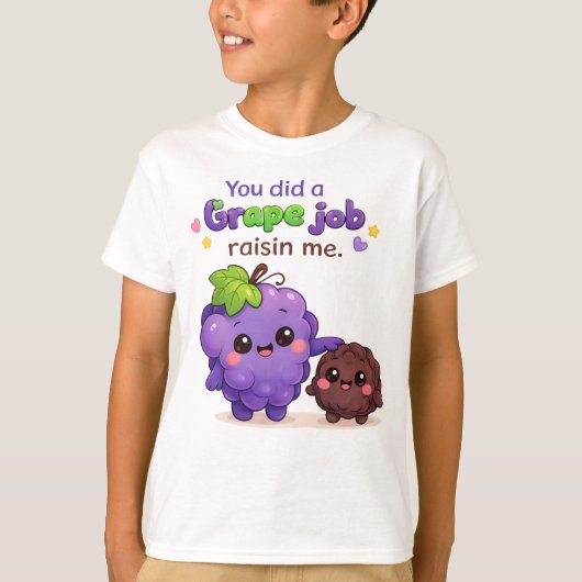 ブドウのような仕事をしてくれてありがとう 面白い父の日ギフト Tシャツ (正面)