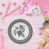 ブドウのギンガム ペーパープレート (パーティー)