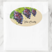 ブドウのシール 楕円形シール (バッグ)