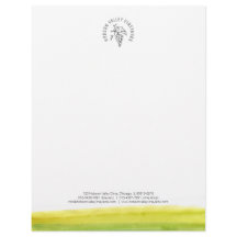 ブドウのブドウ園のワイナリーの水彩画レターヘッド