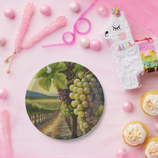 ブドウのブドウ畑ワインパーティーデコール ペーパープレート (パーティー)