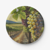 ブドウのブドウ畑ワインパーティーデコール ペーパープレート (正面)
