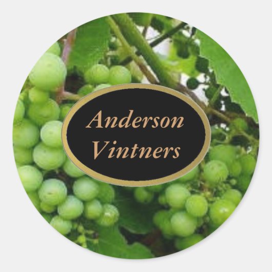 ブドウのワインラベル ラウンドシール (正面)