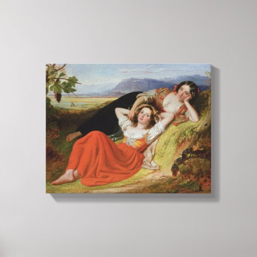 ブドウの収穫 キャンバスプリント (正面)