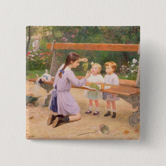 ブドウの味見 缶バッジ (正面)