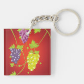 ブドウの房でブドウを取る キーホルダー (裏面)