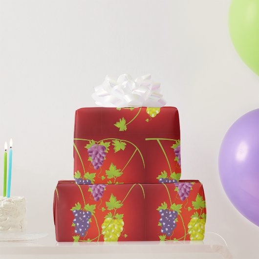 ブドウの房でブドウを取る ラッピングペーパー