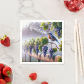 ブドウの木で歌うブルーバード スタンダードカクテルナプキン (インサイチュ)