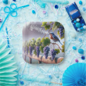 ブドウの木で歌うブルーバード ペーパープレート (パーティー)