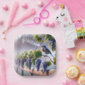 ブドウの木で歌うブルーバード ペーパープレート (パーティー)