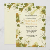 ブドウの木のフレーム招待状 招待状 (正面/裏面)