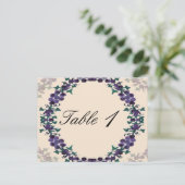 ブドウの木のリース ウェディング テーブル ナンバー ポストカード (スタンド正面)