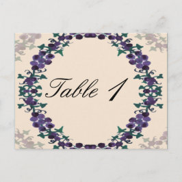 ブドウの木のリース ウェディング テーブル ナンバー ポストカード