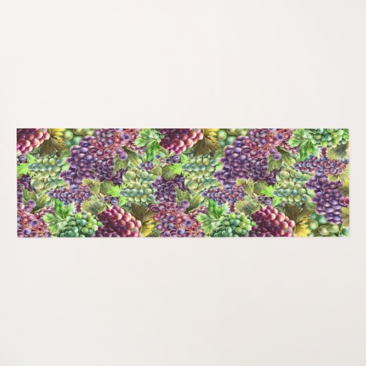 ブドウの束は、現実的な赤い緑の果実を収集する ヨガマット (裏面(横))