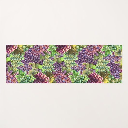 ブドウの束は、現実的な赤い緑の果実を収集する ヨガマット (正面(横))
