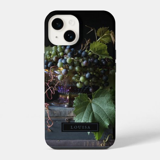 ブドウの植物画風 iPhone カー'ス iPhoneケース (裏面)