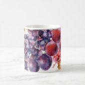 ブドウの水彩カラーカード コーヒーマグカップ (中央)