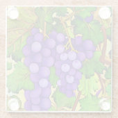 ブドウの紫色の葡萄 ガラスコースター (裏面)