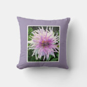 ブドウの背景にラベンダーピンクと白のダリア クッション (正面)