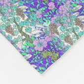 ブドウの花ヴィンテージ花エレガント柄 フリースブランケット (角)