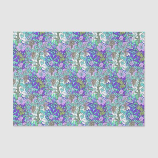 ブドウの花ヴィンテージ花エレガント柄 薄葉紙 (正面)