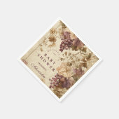 ブドウの花柄 ベビーシャワー スタンダードカクテルナプキン (角)