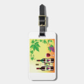 ブドウの荷物のラベルが付いているワイン ラゲッジタグ (正面縦)