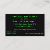 ブドウの葉の名刺の雨滴 名刺 (裏面)