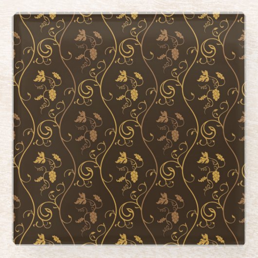 ブドウのdécor ガラスコースター (正面)