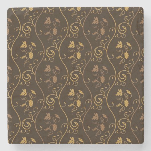 ブドウのdécor ストーンコースター (正面)