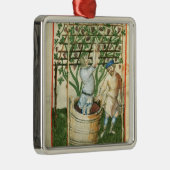 ブドウを集め、押すNouv Acqの大石柱 メタルオーナメント (右)