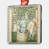 ブドウを集め、押すNouv Acqの大石柱 メタルオーナメント (左)