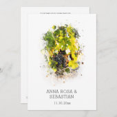 *～*ブドウイタリアAR21 QR RSVP Vineyard 結婚 招待状 (正面/裏面)