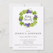 ブドウオンザつる植物ワインベビーシャワー招待状 招待状 (正面)