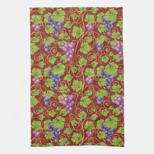 ブドウパターン キッチンタオル (縦)
