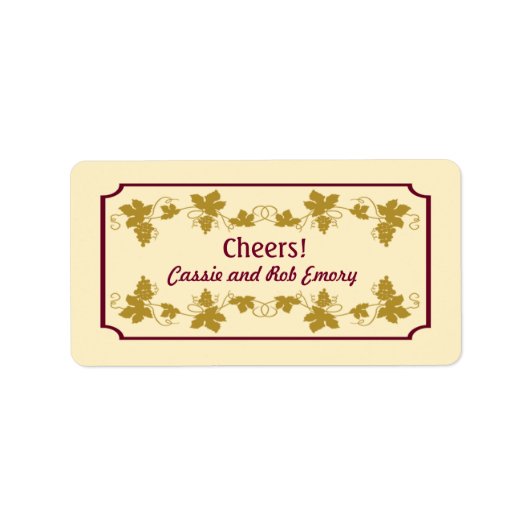 ブドウパーソナライズされたワインのラベル ラベル (正面)