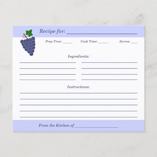 ブドウレシピカード (正面)