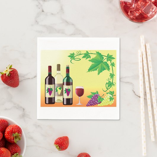 ブドウ付きワイン紙ナプキンス スタンダードカクテルナプキン