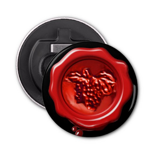 ブドウ付き赤ワックスシール 栓抜き (正面)