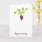 ブドウ及びワインのブドウ園記念日カード カード (黄色い花)