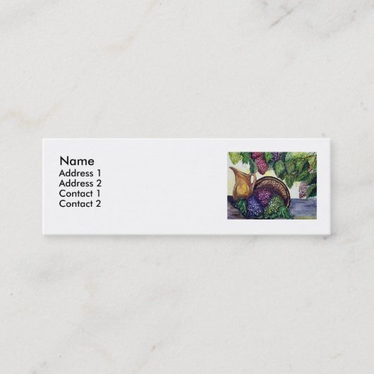 ブドウ及び真鍮の水差し スキニー名刺 (正面)