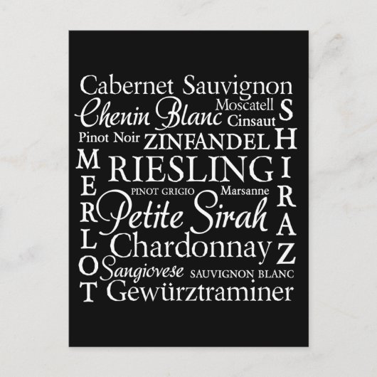 ブドウ品種ワイン ポストカード (正面)