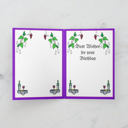 ブドウ園で カード (内部)