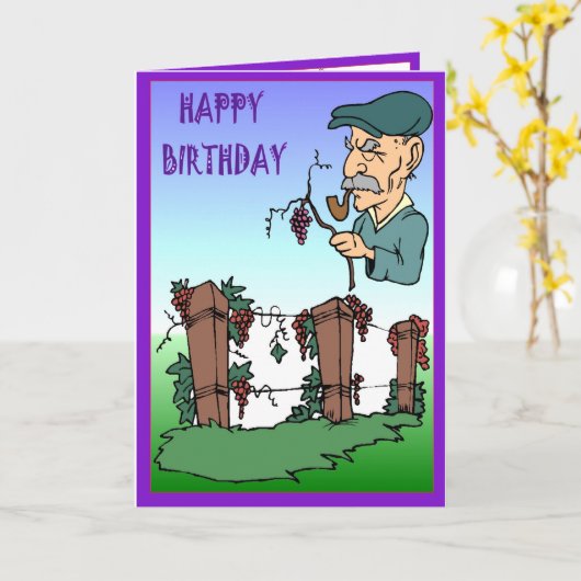 ブドウ園で カード (黄色い花)