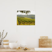 ブドウ園と森のある谷 –  ポスター (キッチン)