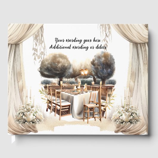 ブドウ園のワインファームイタリアントスカナの水彩写真 ゲストブック (正面)