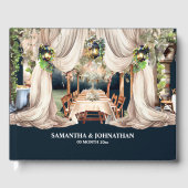 ブドウ園のワインファームイタリアントスカナの水彩写真 ゲストブック (正面)