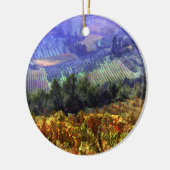 ブドウ園の収穫期 セラミックオーナメント (左)